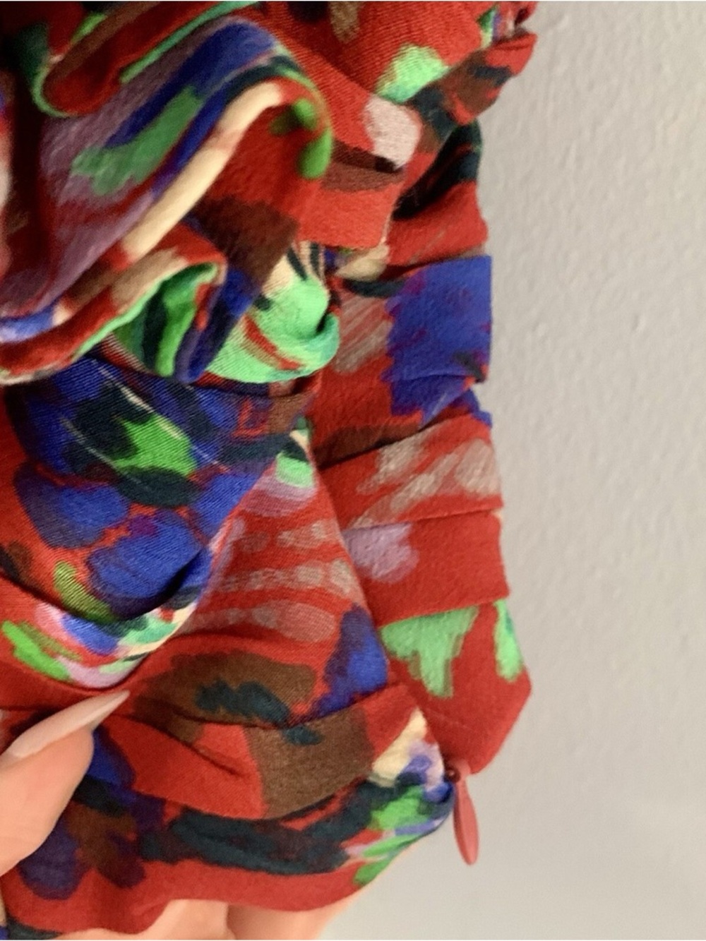 ZARA Floral Ruffle Crop Top - Red Multicolor SIZE M NWT - Picture 5 of 7